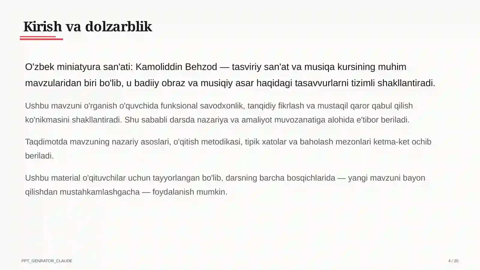 O'zbek miniatyura san'ati: Kamoliddin Behzod (5-sinf) 4