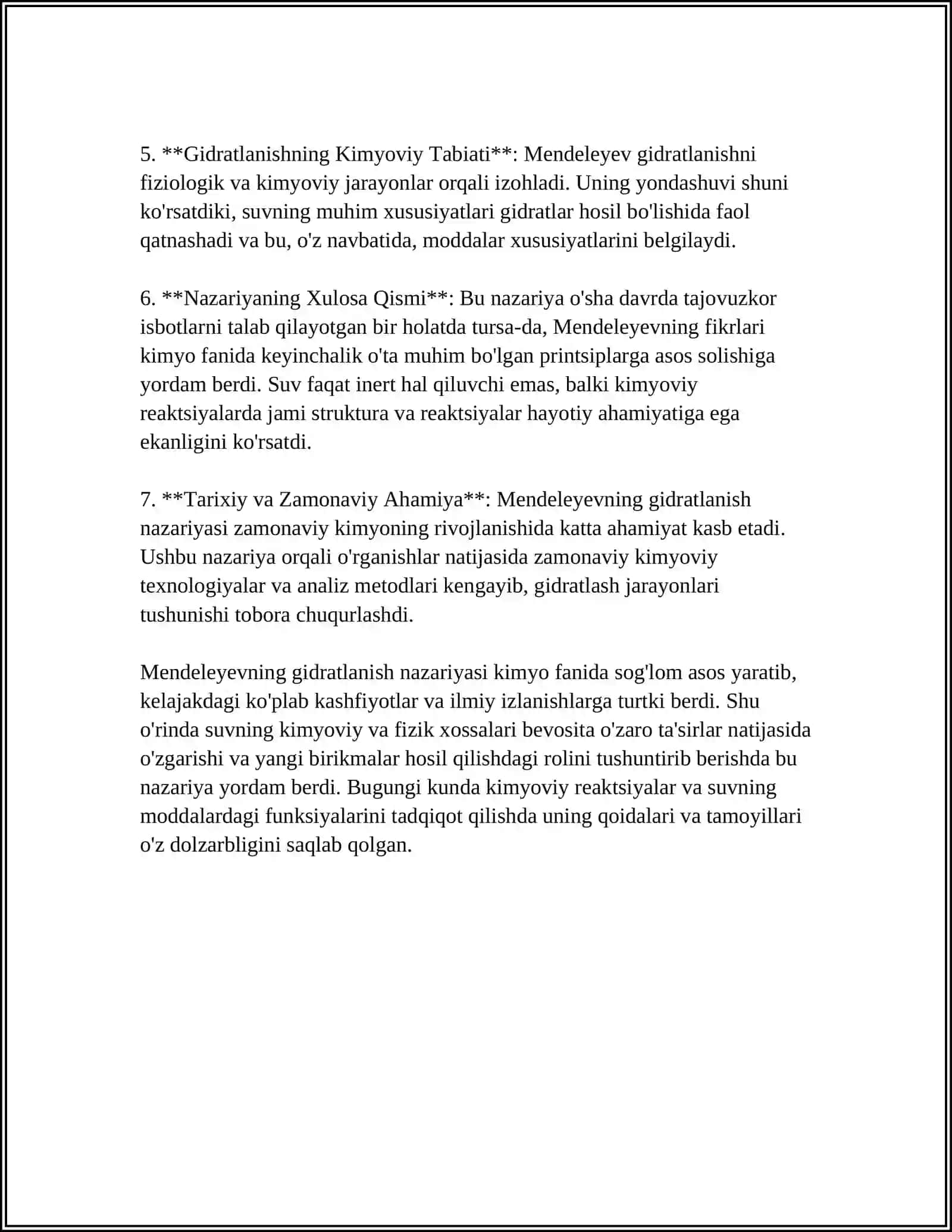 MENDELEYEVNING GIDRATLANISH NAZARIYASI 4