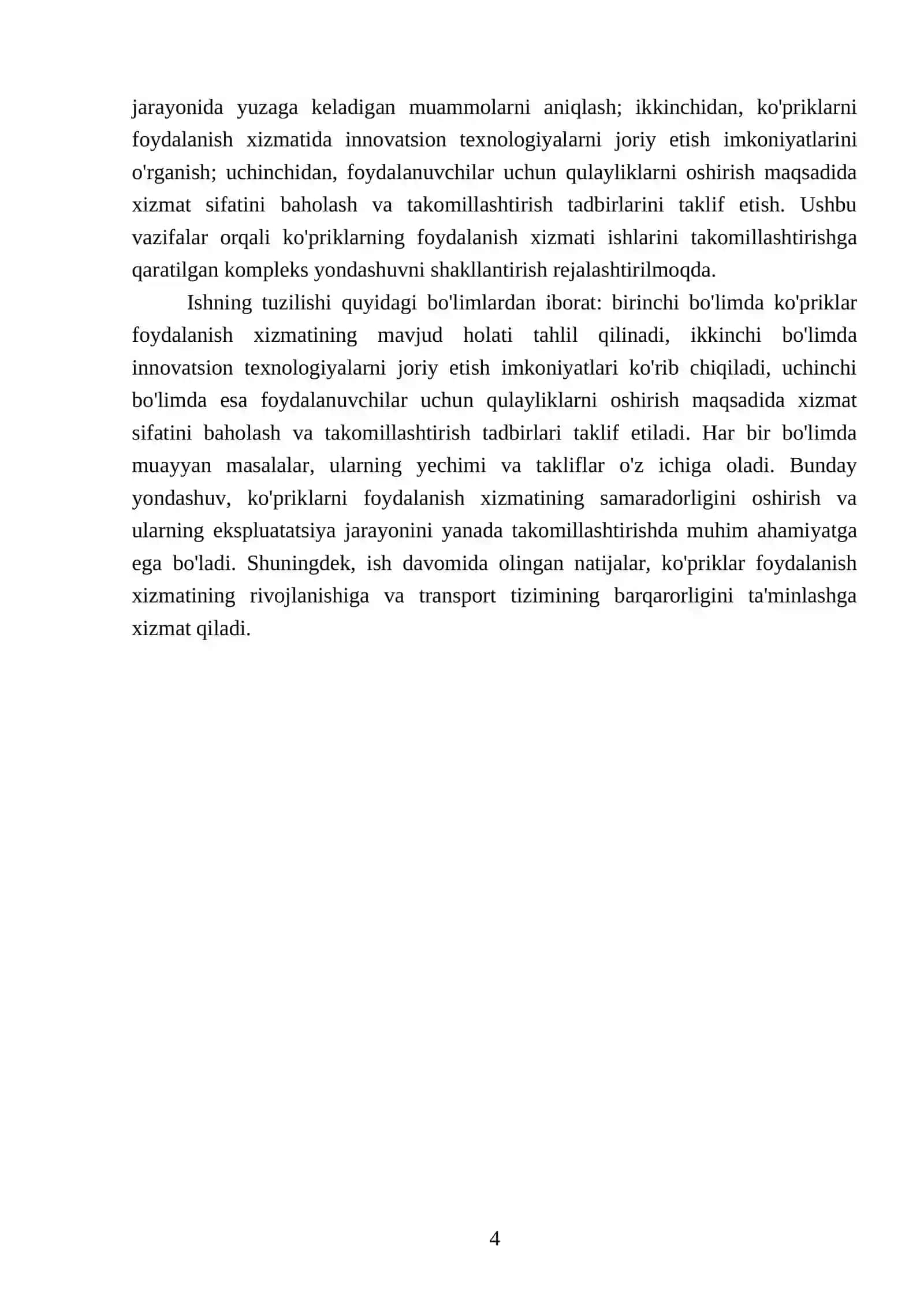 Ko'priklarni foydalanish xizmati ishlarini takomillashtirish tadbirlari 4