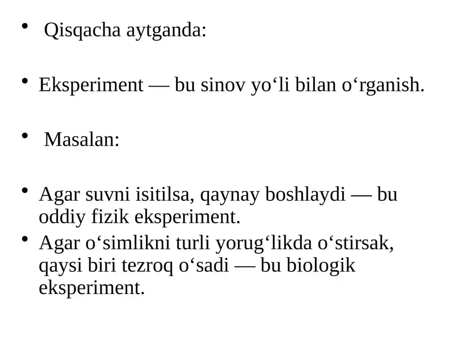 Eksperiment tushunchasi,bosqichlari va uni rejalashtirish 4