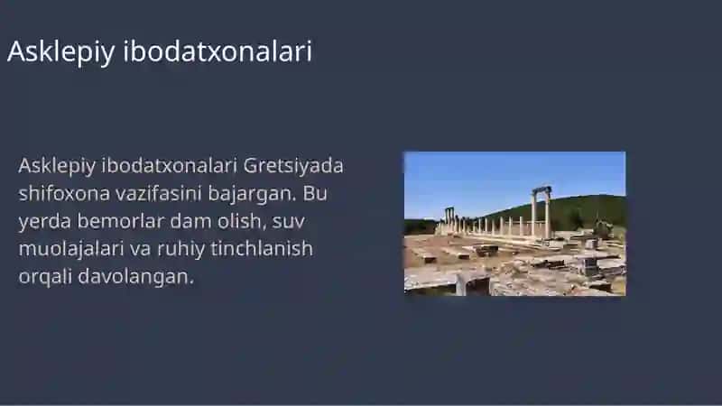 Rim va Gretsiyada davolashning qadimiy usullari, antik davr tabiblari, tibbiyot maktablari, amaliy tajribalar hamda ularning zamonaviy tibbiyot rivojiga qo‘shgan hissasi 4