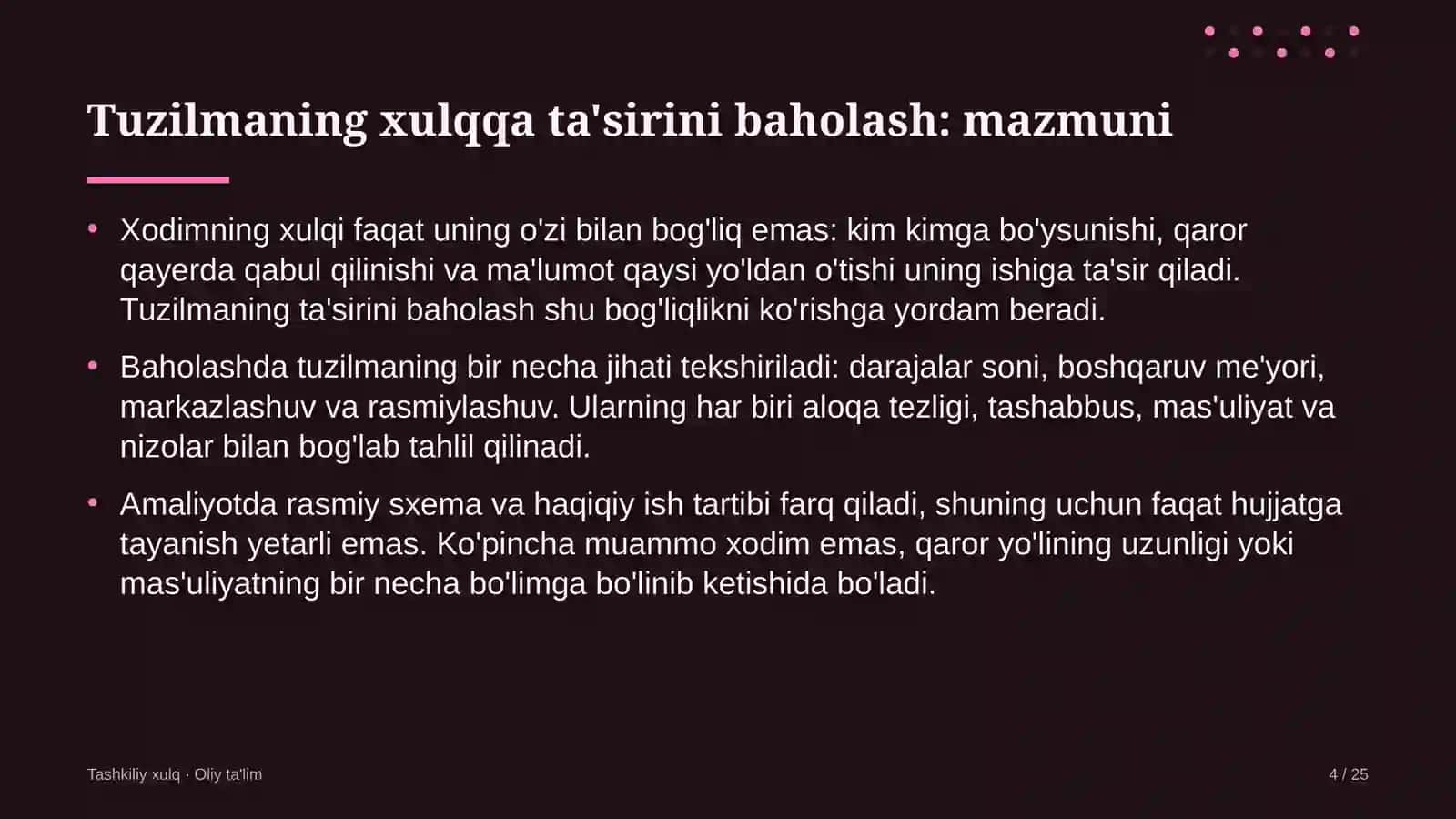 savdo uylarida tashkiliy tuzilmaning xulqqa ta'sirini baholash 7078 4