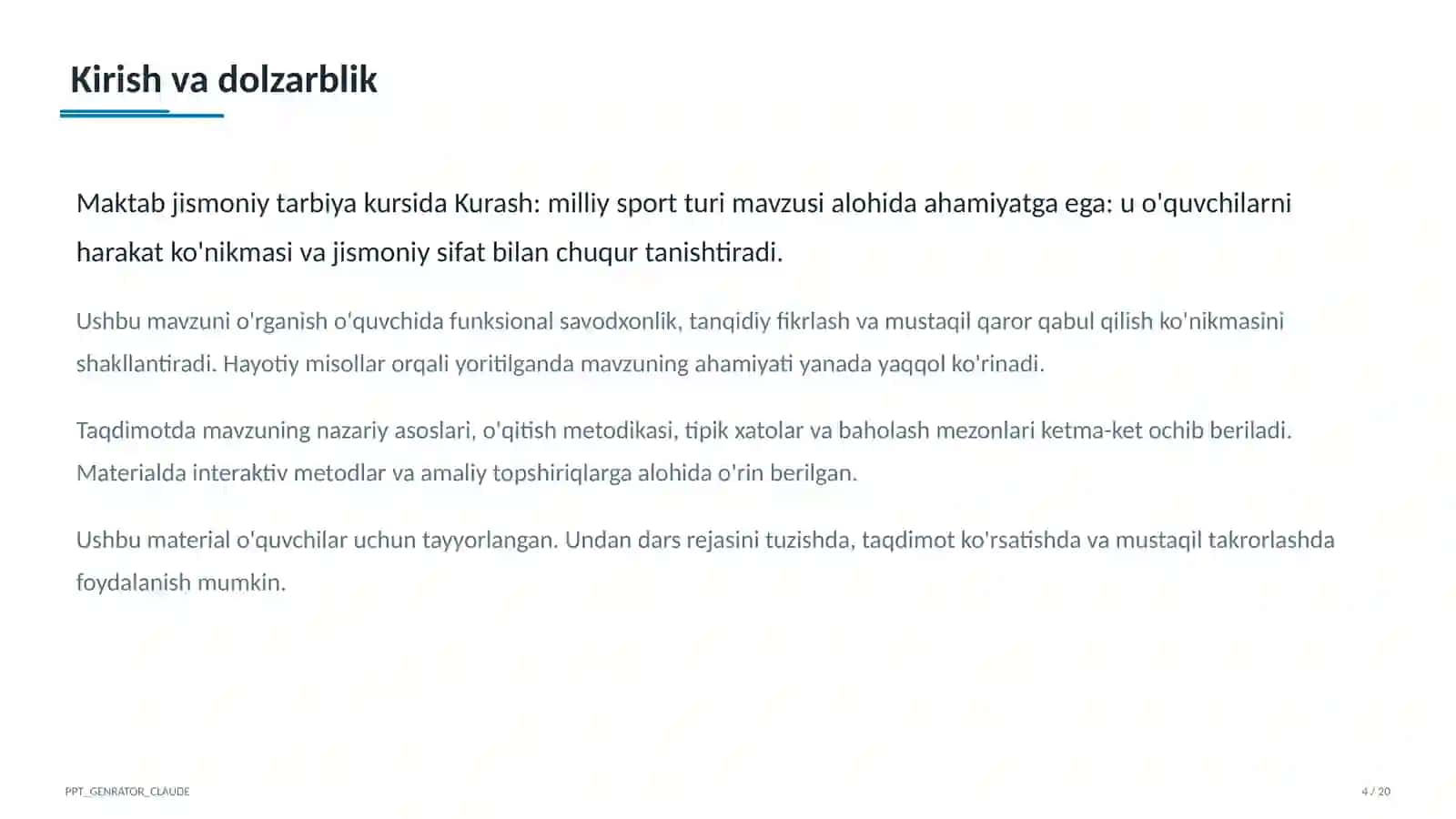 Kurash: milliy sport turi (7-sinf) 4