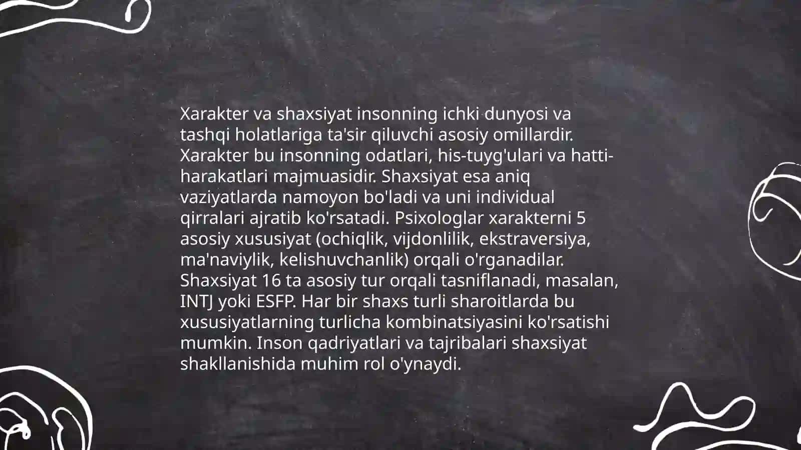 Xarakterlar 4