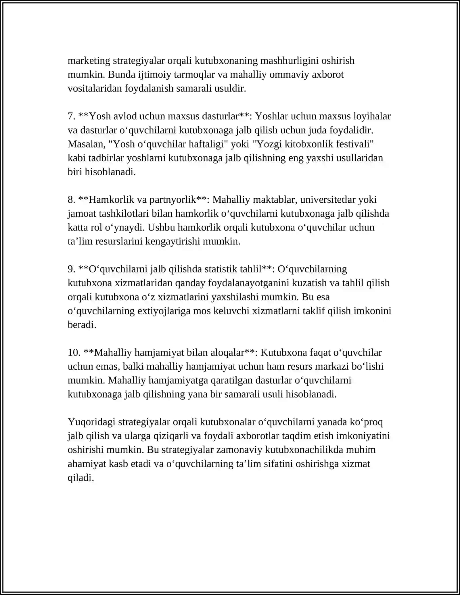 AXBOROT KUTUBXONALARDA OMMAVIY TADBIRLARNING O'RNI 4