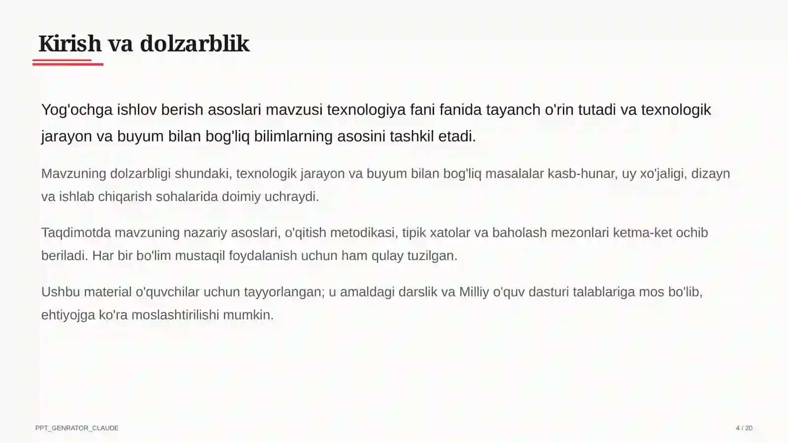 Yog'ochga ishlov berish asoslari (5-sinf) 4