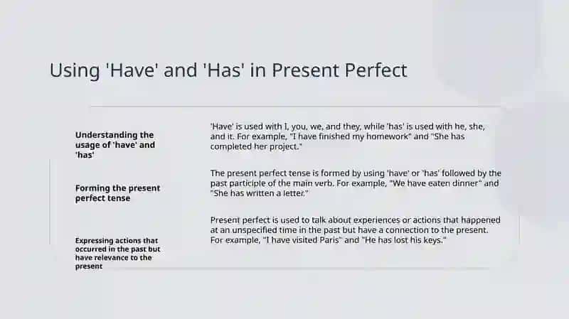 Present Perfect 4