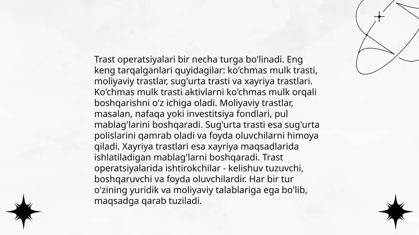 Trast operatsiyalar bo'yicha hisob kitob 4