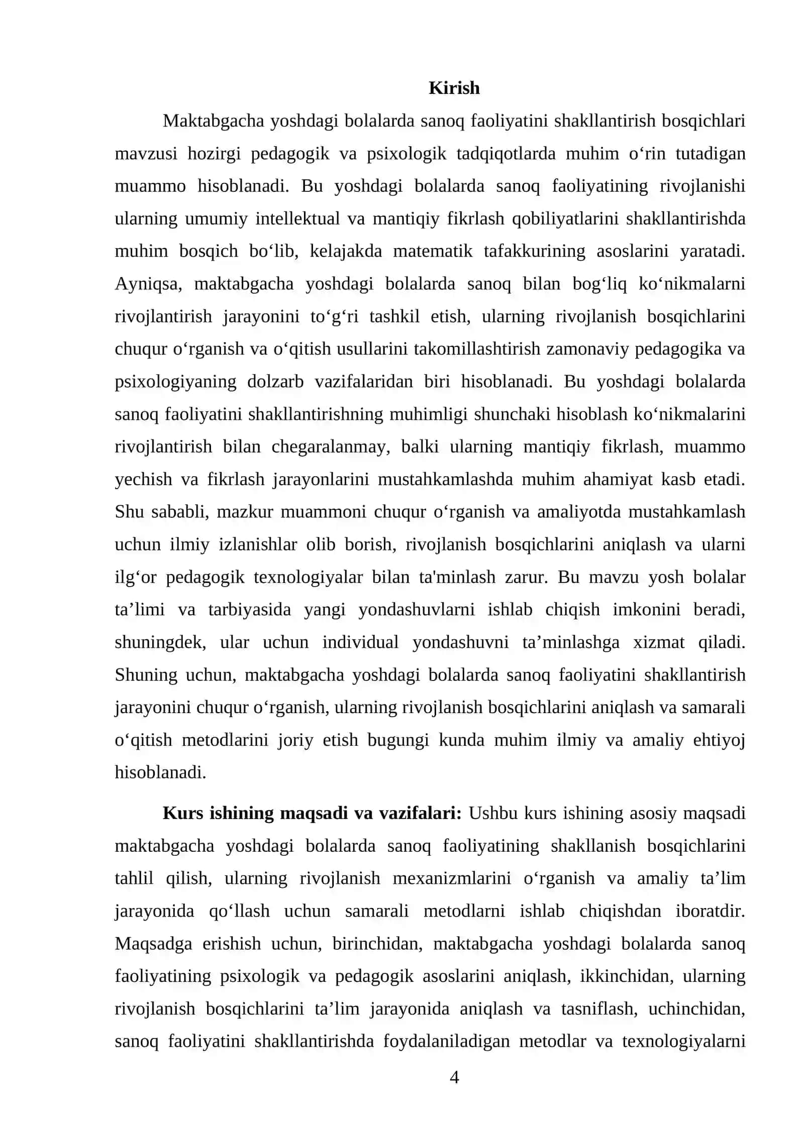 ELEMENTAR MATEMATIKA FANI FANIDAN TAYYORLAGAN KURS ISHI 4