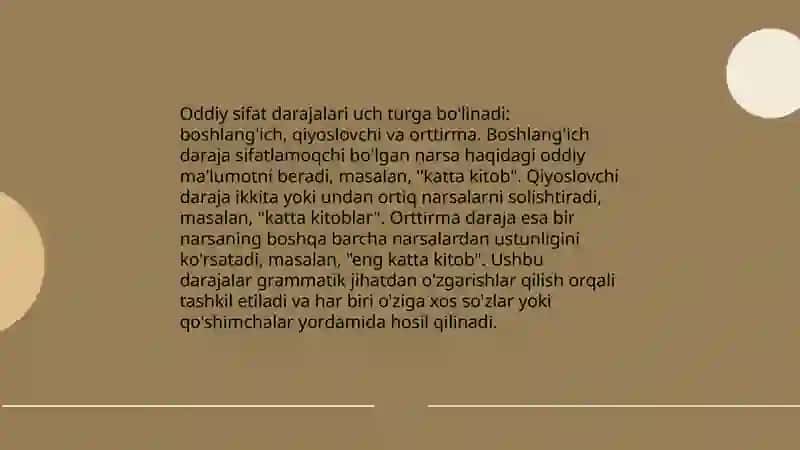 Lotin tilidan sifat darajalari 4