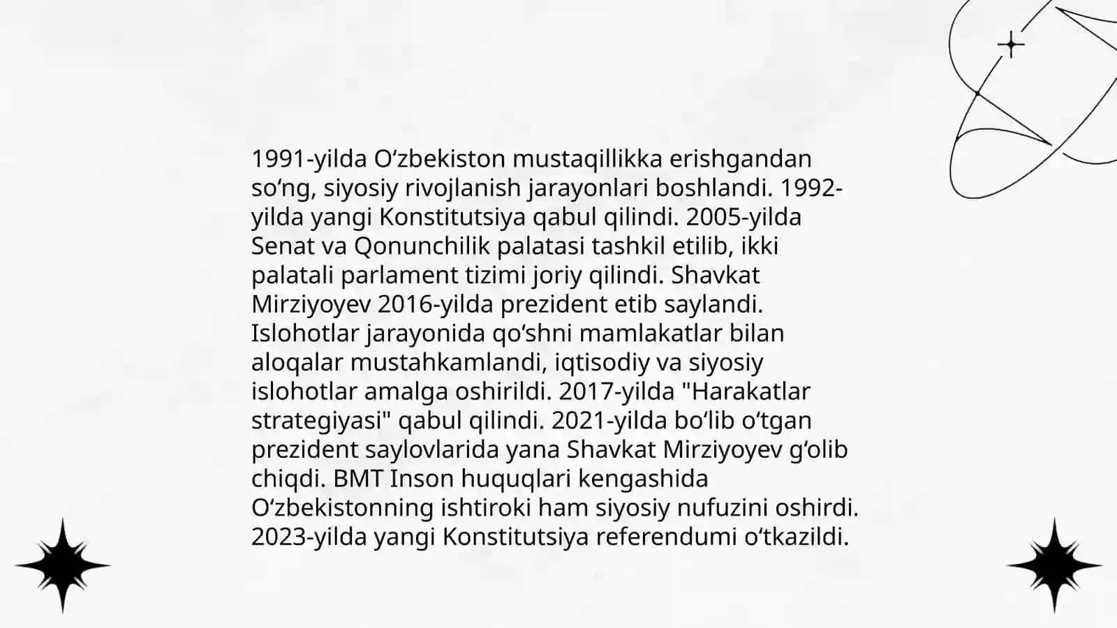 Oʻzbekistonda demokratik islohotlar tarixi 4