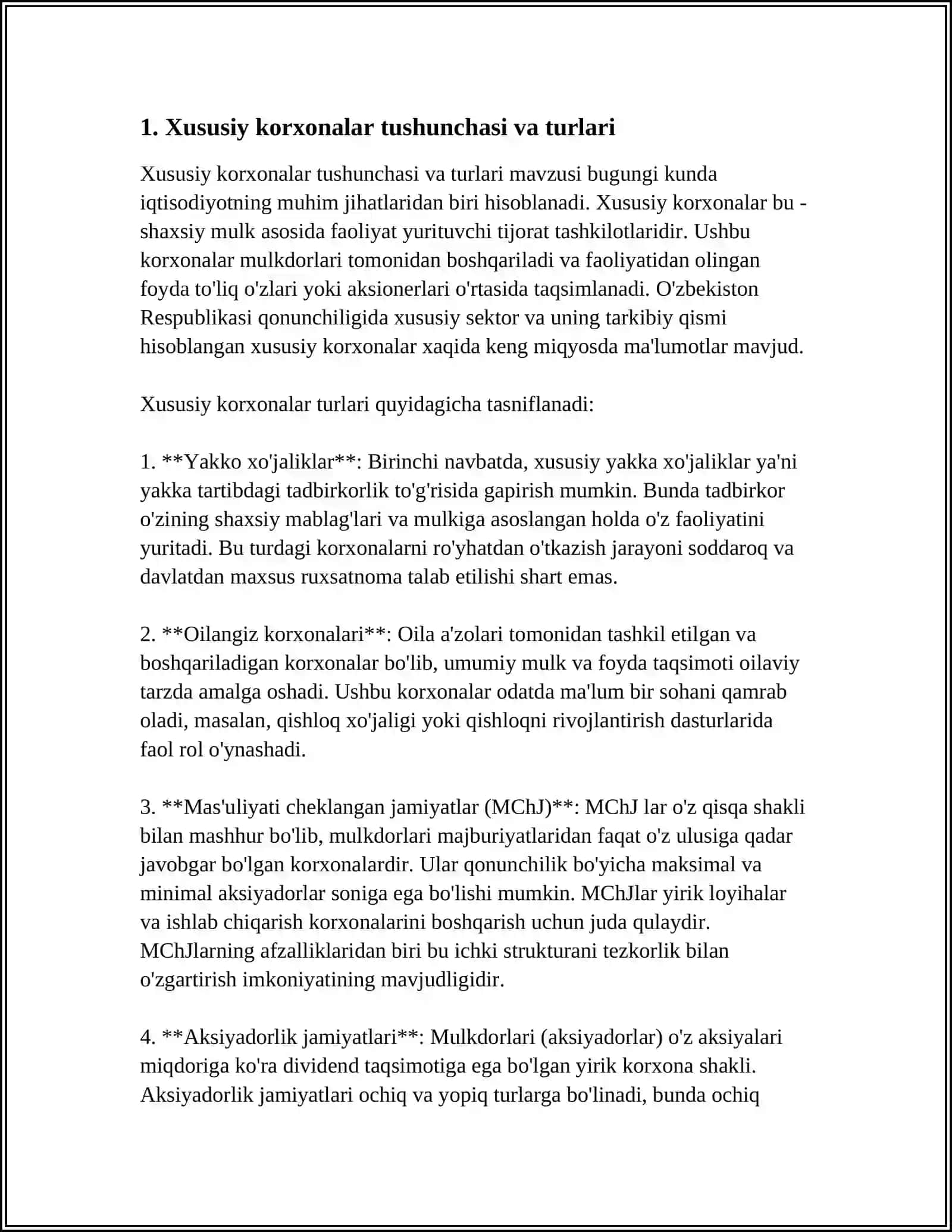 Xususiy korxonalarning tashkiliy iqtisodiy asoslari 4