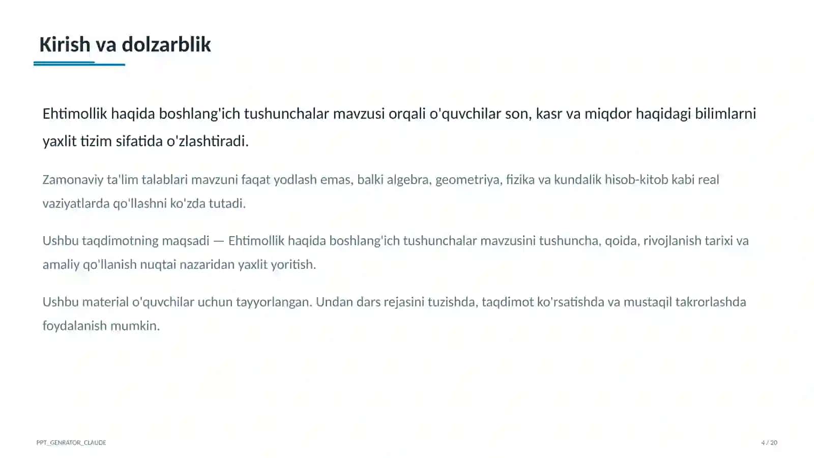 Ehtimollik haqida boshlang'ich tushunchalar (6-sinf) 4