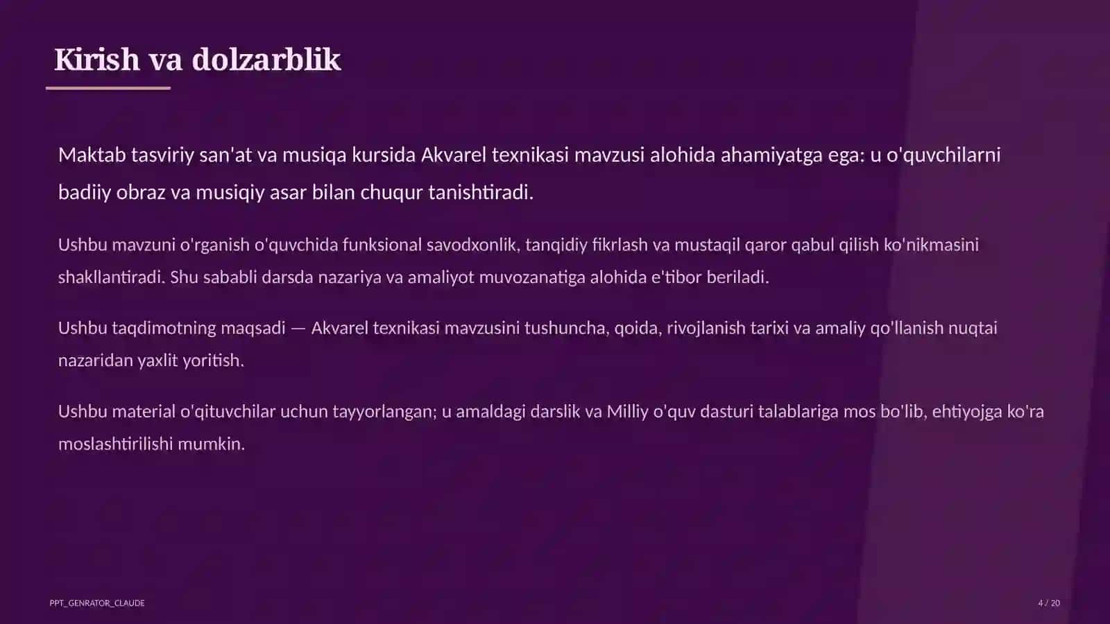 Akvarel texnikasi (5-sinf) 4