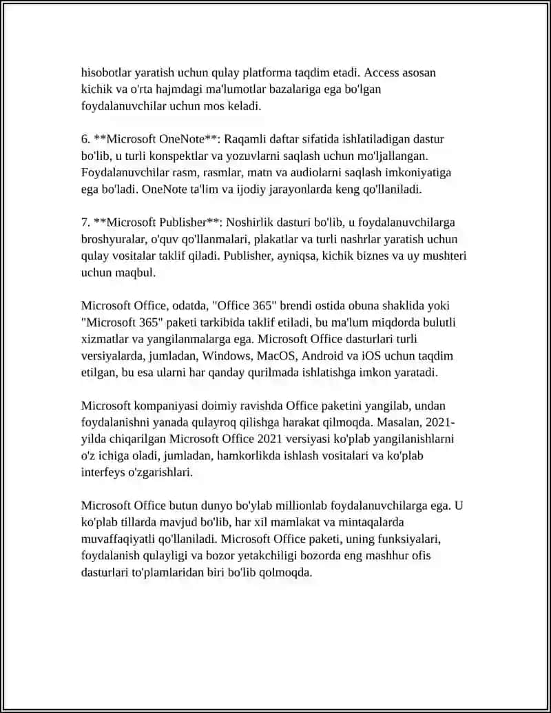 MICROSOFT OFFICE PAKETI 4