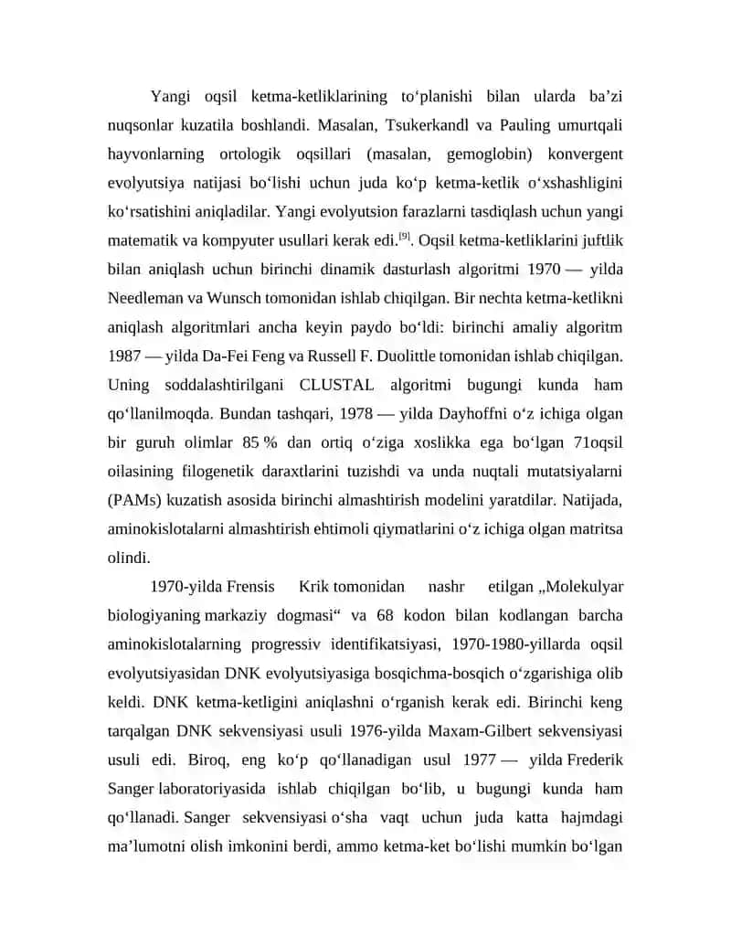 ZAMONAVIY BIOLOGIYANING RIVOJLANISHIDA BIOINFORMATIKANING HISSASI 4
