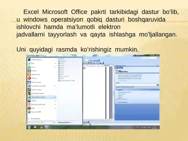 Excel dasturi haqida 4
