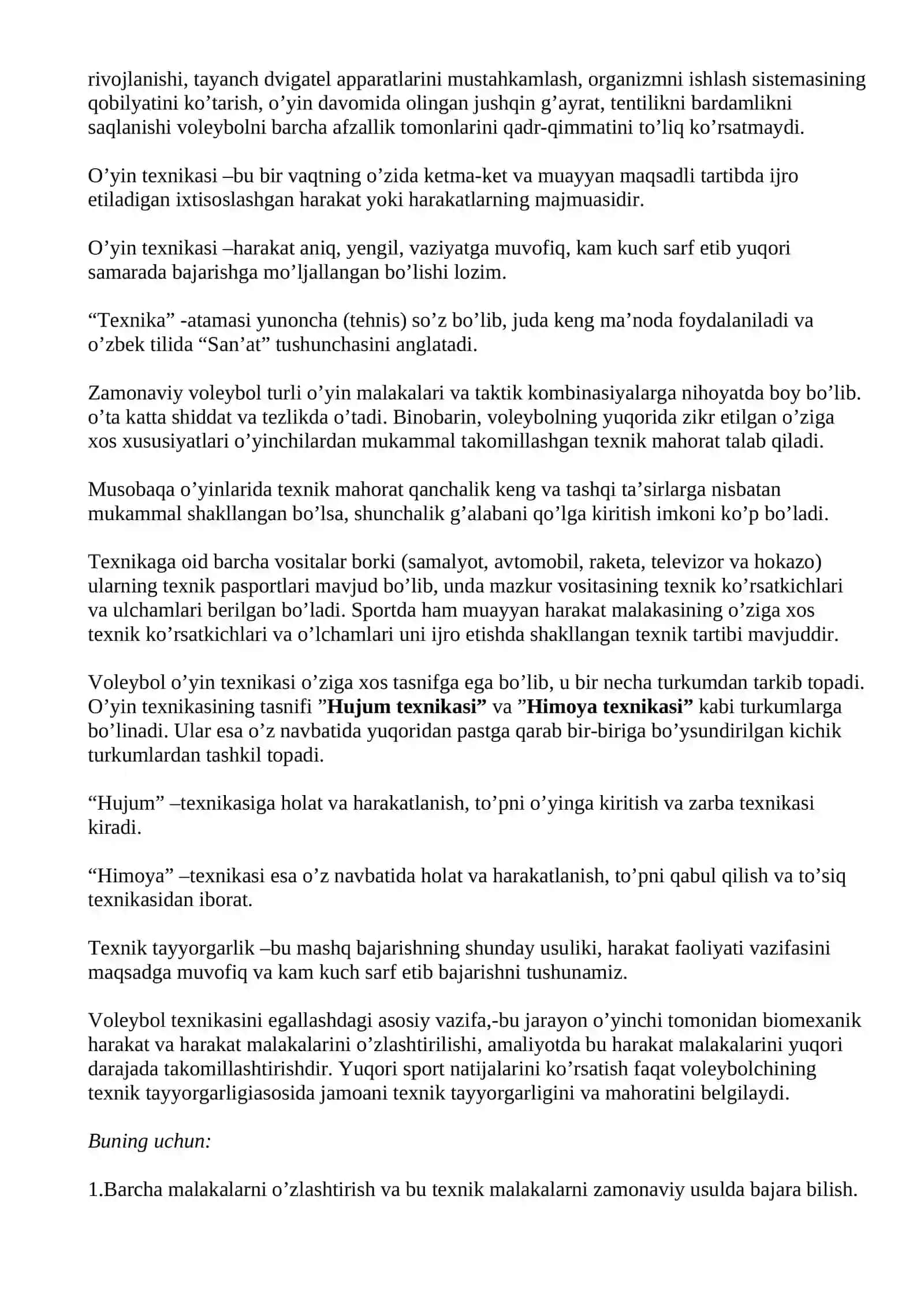 Voleybol texnikasini o’rgatish 4