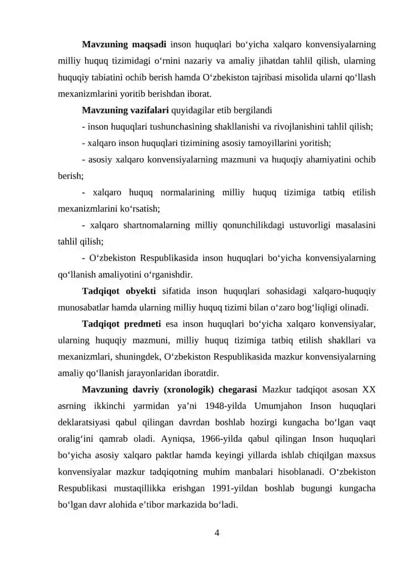 Inson Huquqlari Bo‘yicha Xalqaro Konvensiyalarning Nazariy-Huquqiy Asoslari 4