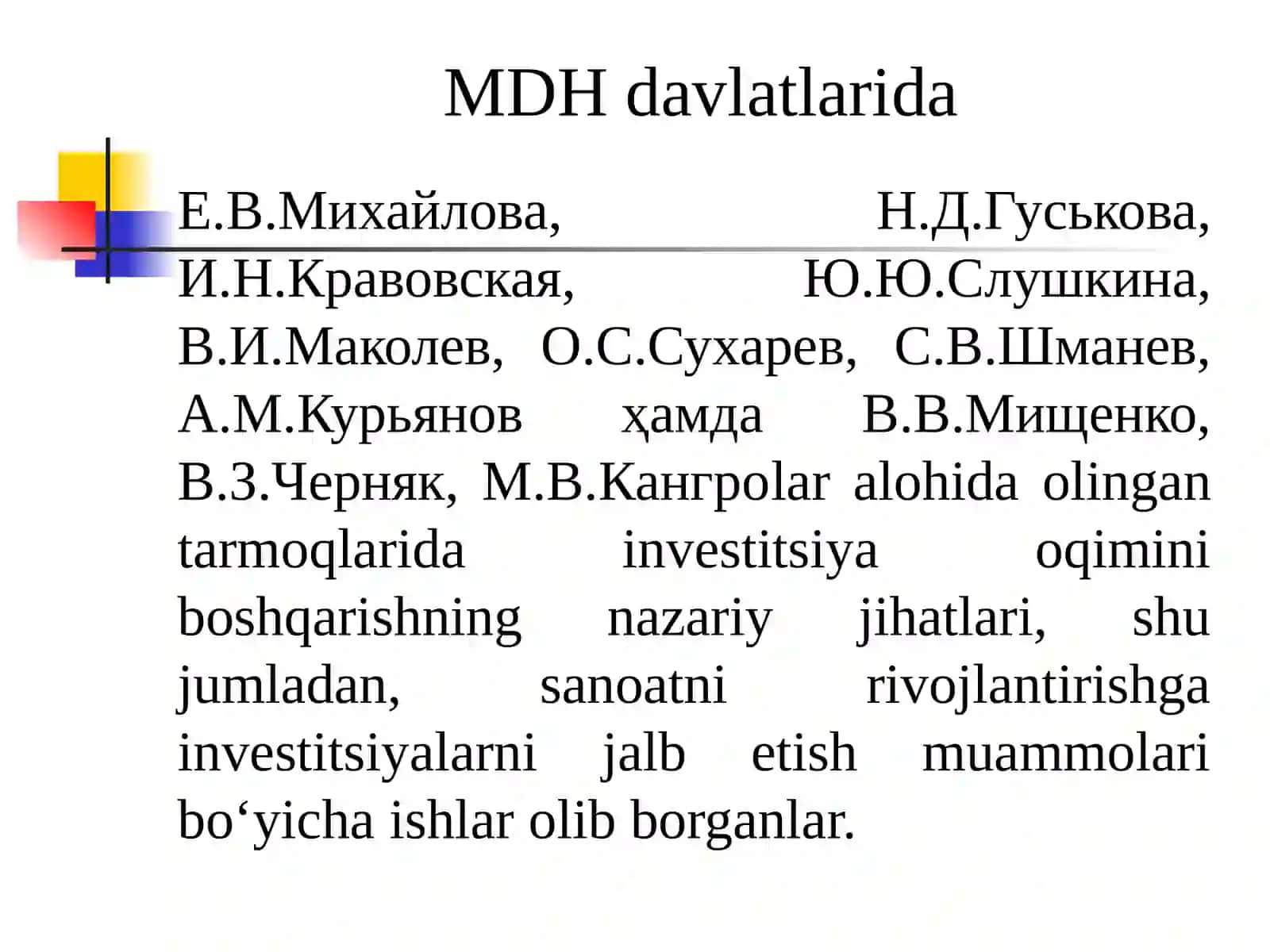 INVESTITSIYA LOYIHALARINI MOLIYAVIY- IQTISODIY BAHOLASH 4