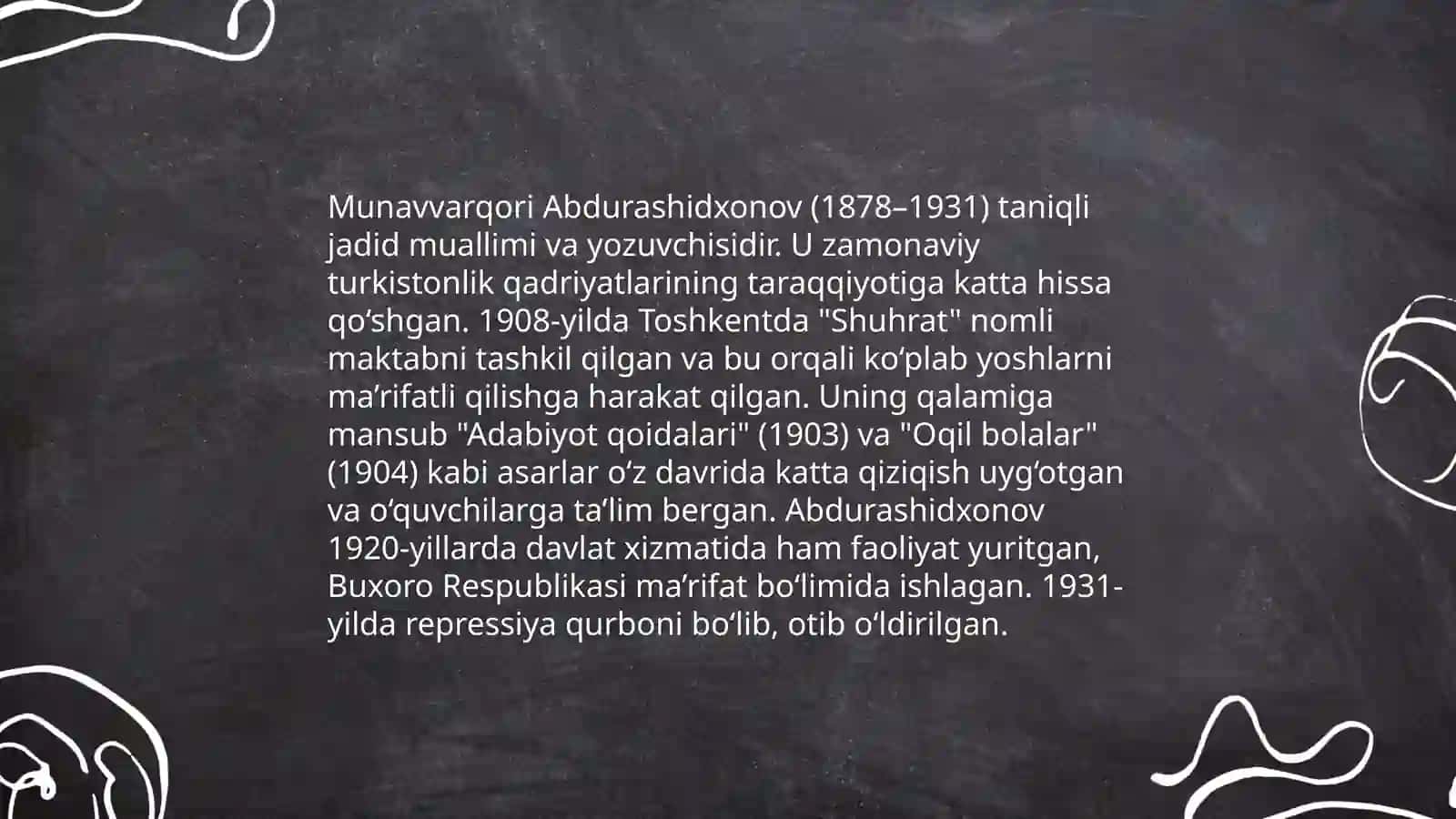 Jadid ma'rifatparvarlarning o'lka ijtimoiy- manaviy hayotida tutgan o'rni ( Munavvar Qori, Fitrat, Behbudiy, Avloniy va boshqalar) 4