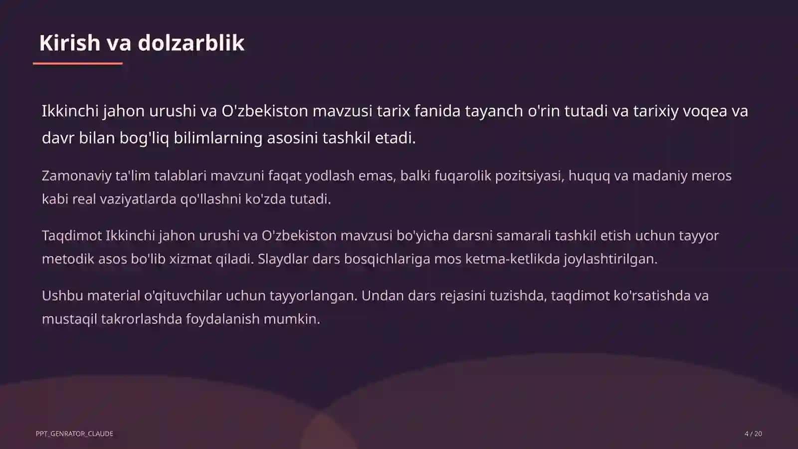 Ikkinchi jahon urushi va O'zbekiston (10-sinf) 4