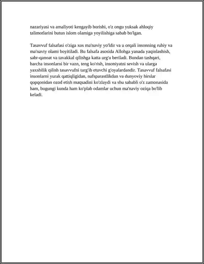 TASAVVUF FALSAFASI VA UNING ASOSIY G'OYASI 4