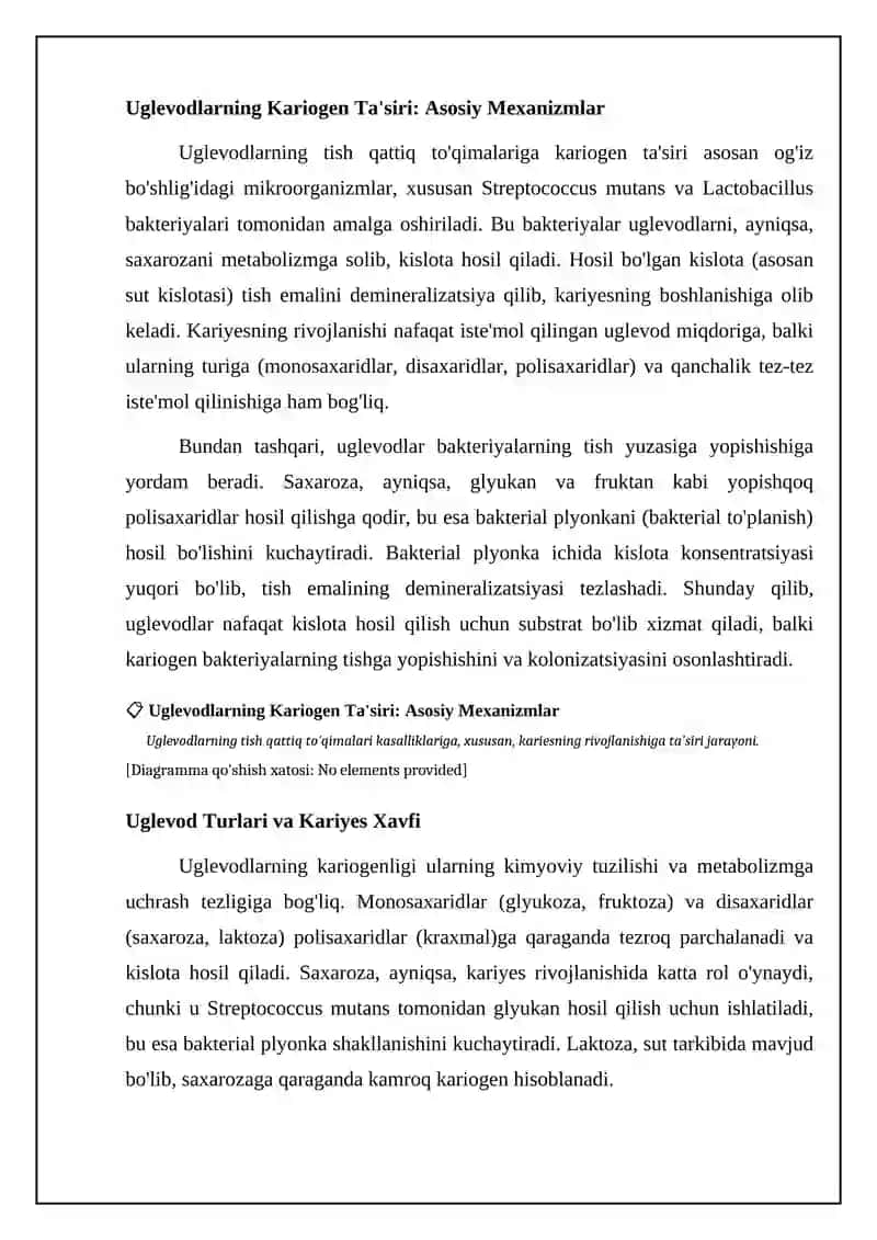 Uglevodlar va tish qattiq to'qimalari kasalliklari o'rtasidagi bog'liqlik 4