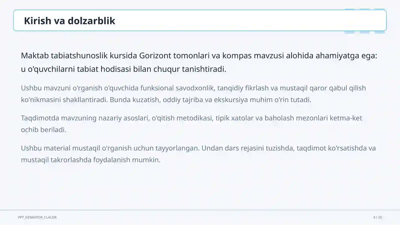 Gorizont tomonlari va kompas (3-sinf) 4