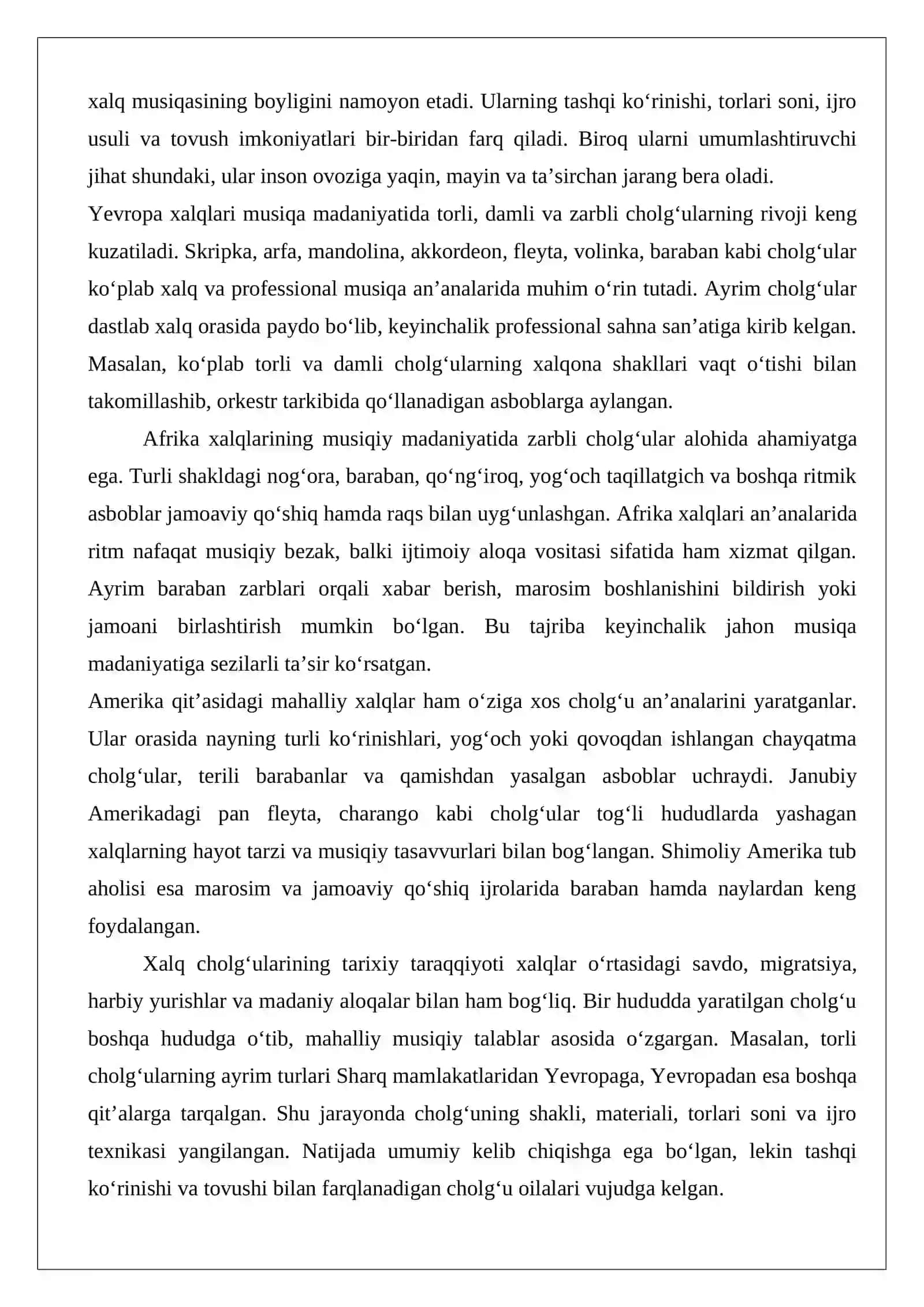Dunyo xalq cholgʻulari 4