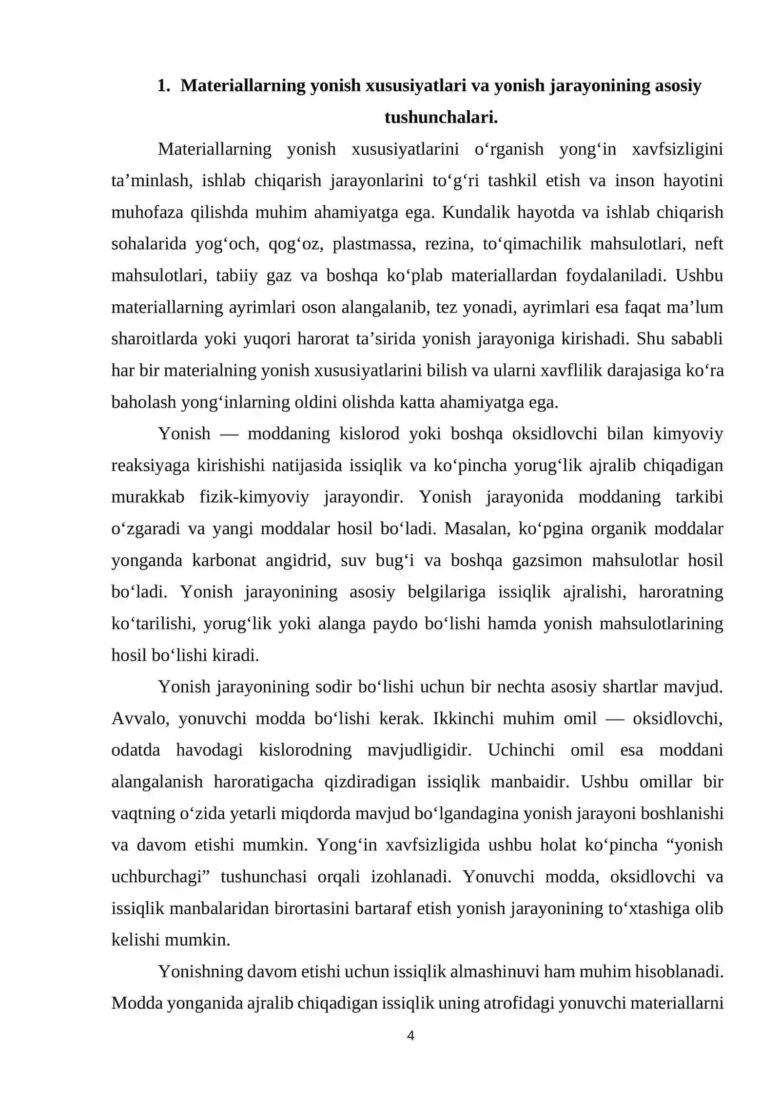 Materiallarning yonish va portlash bo’yicha tasnifi 4
