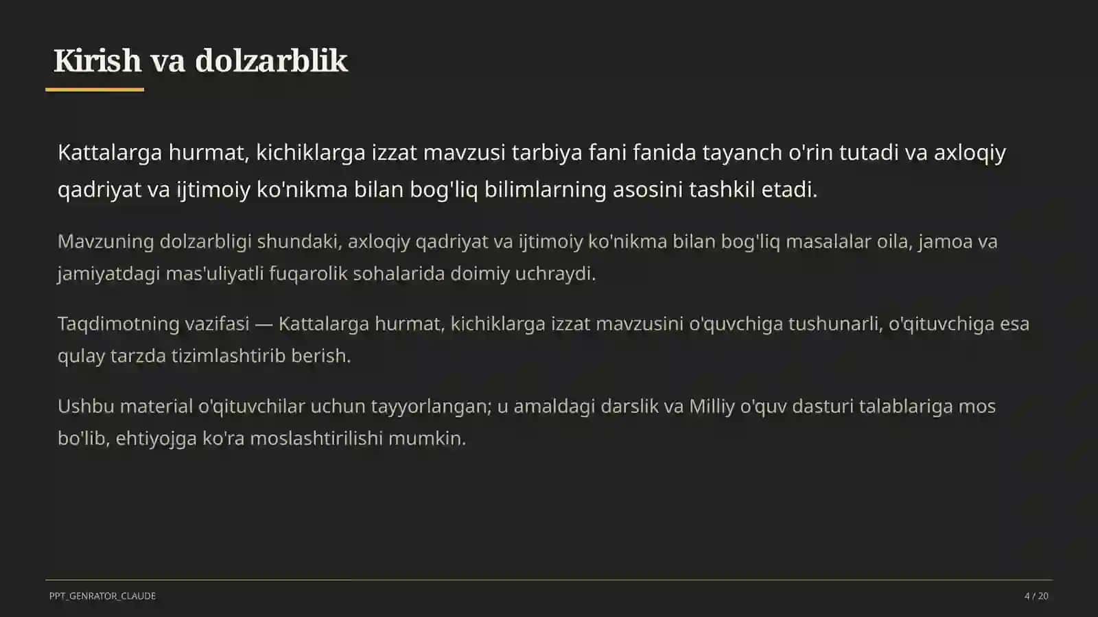 Kattalarga hurmat, kichiklarga izzat (2-sinf) 4