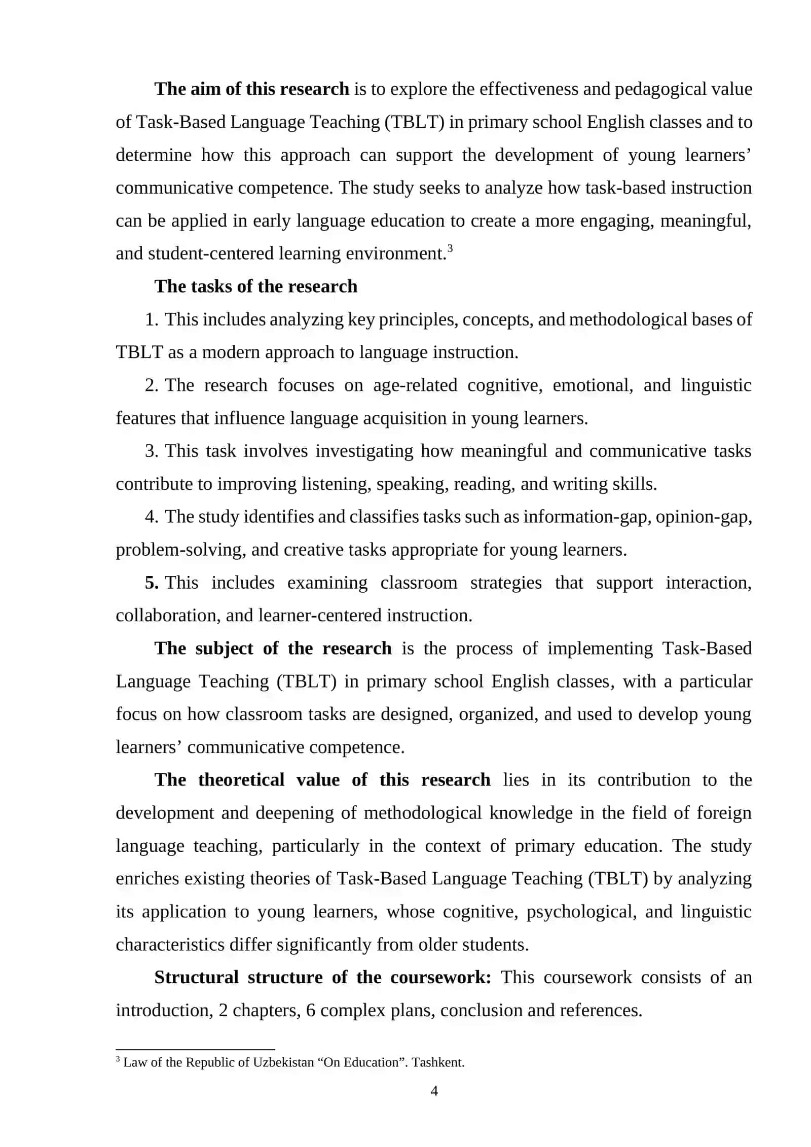 TASK-BASED LANGUAGE TEACHING IN PRIMARY SCHOOL ENGLISH CLASSES 4