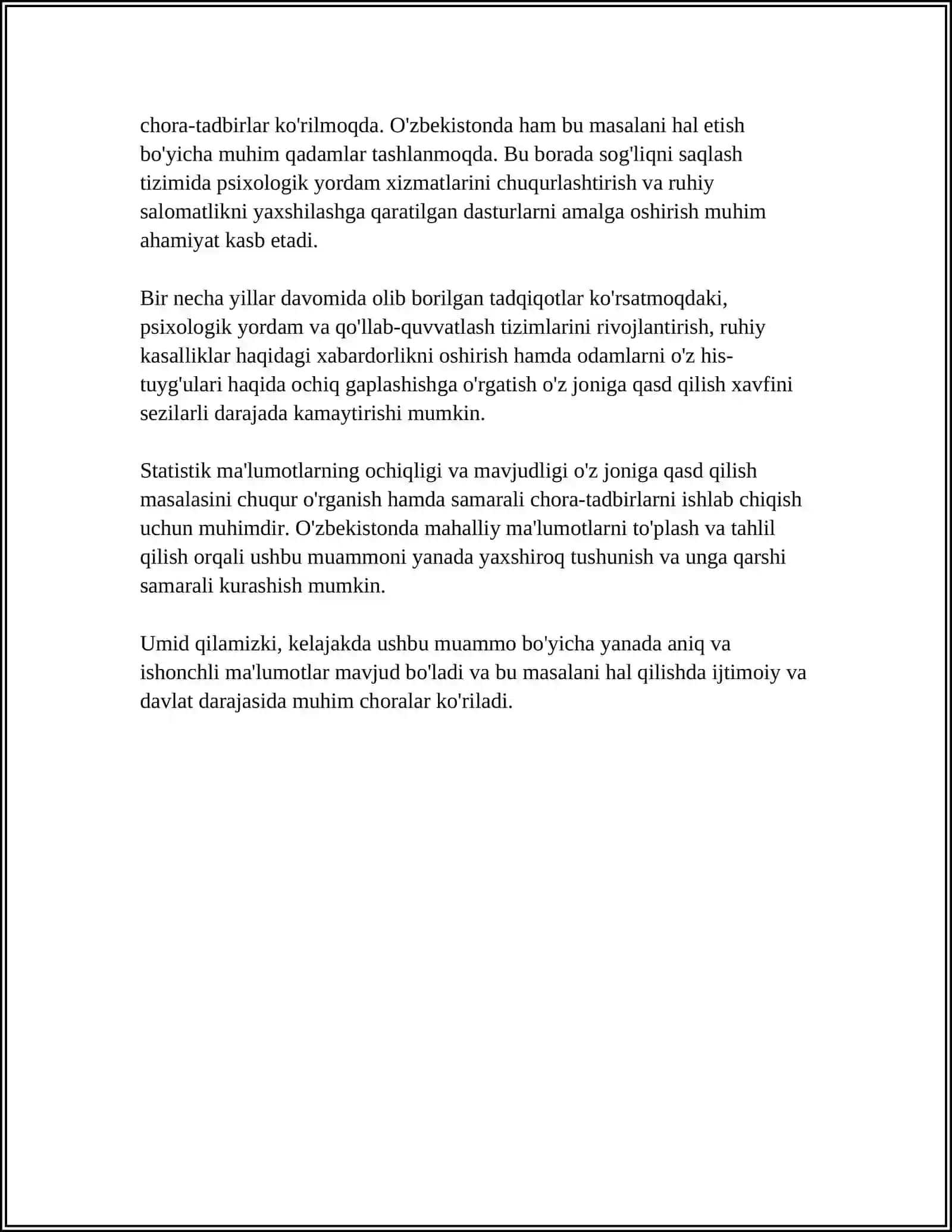 SUISIDAL XULQ ATVOR 4