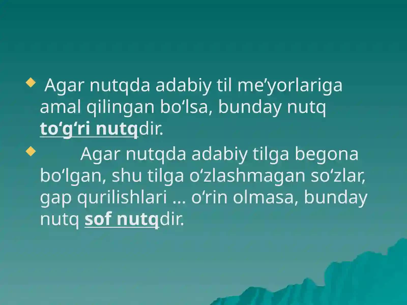 Nutq madaniyati. Nutqning kommunikativ sifatlari 4
