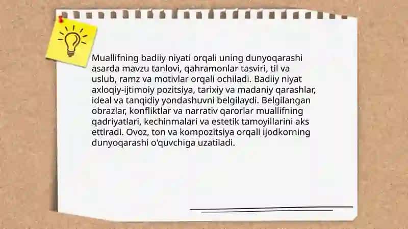 Badiiy niyatning asardagi funksiyalari va maqsadlari 4