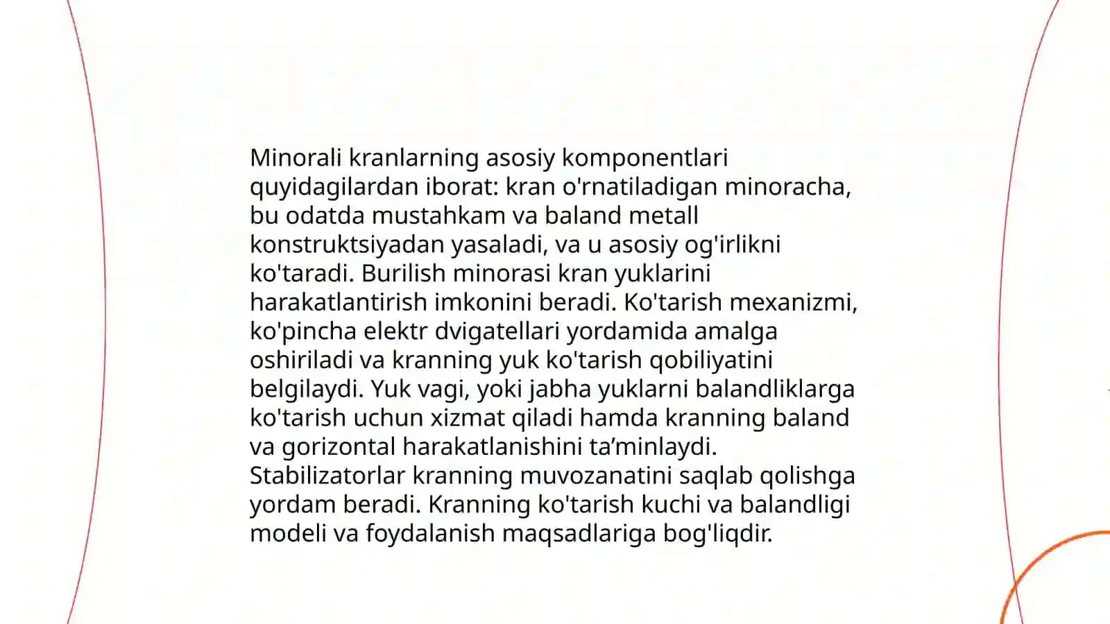 Minorali kranlarni tuzilishini o'rganish 4
