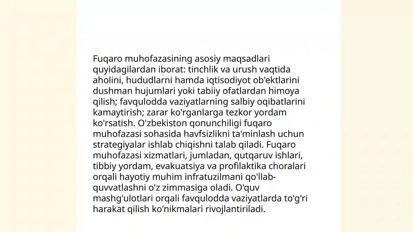 Favqulodda vaziyatlarda fuqaro muhofazasi, shovqin ularning turlari 4