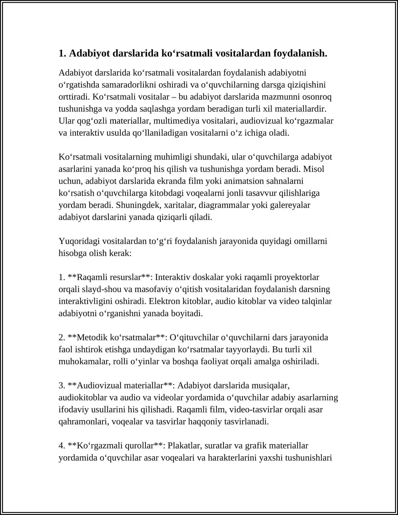 Adabiyot darslarida ko‘rsatmali vositalardan foydalanish 4