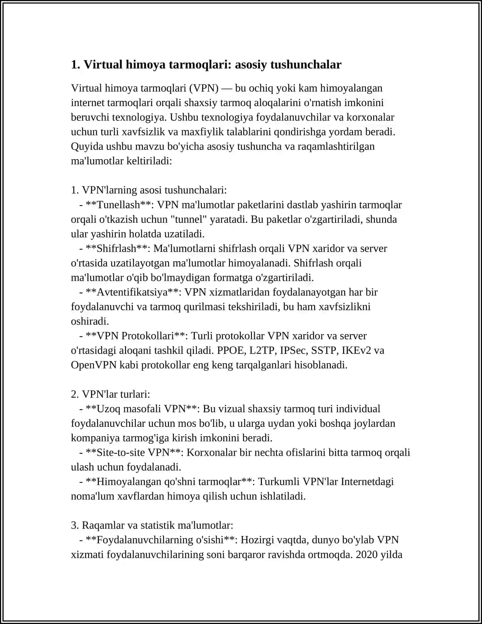 VERTUAL HIMOYALANGAN TARMOQ VA UNDAN AMALIYOTDA FOYDALANISH(CYBERGHOST YOKI EXPRESS VPN MISOLIDA) 4