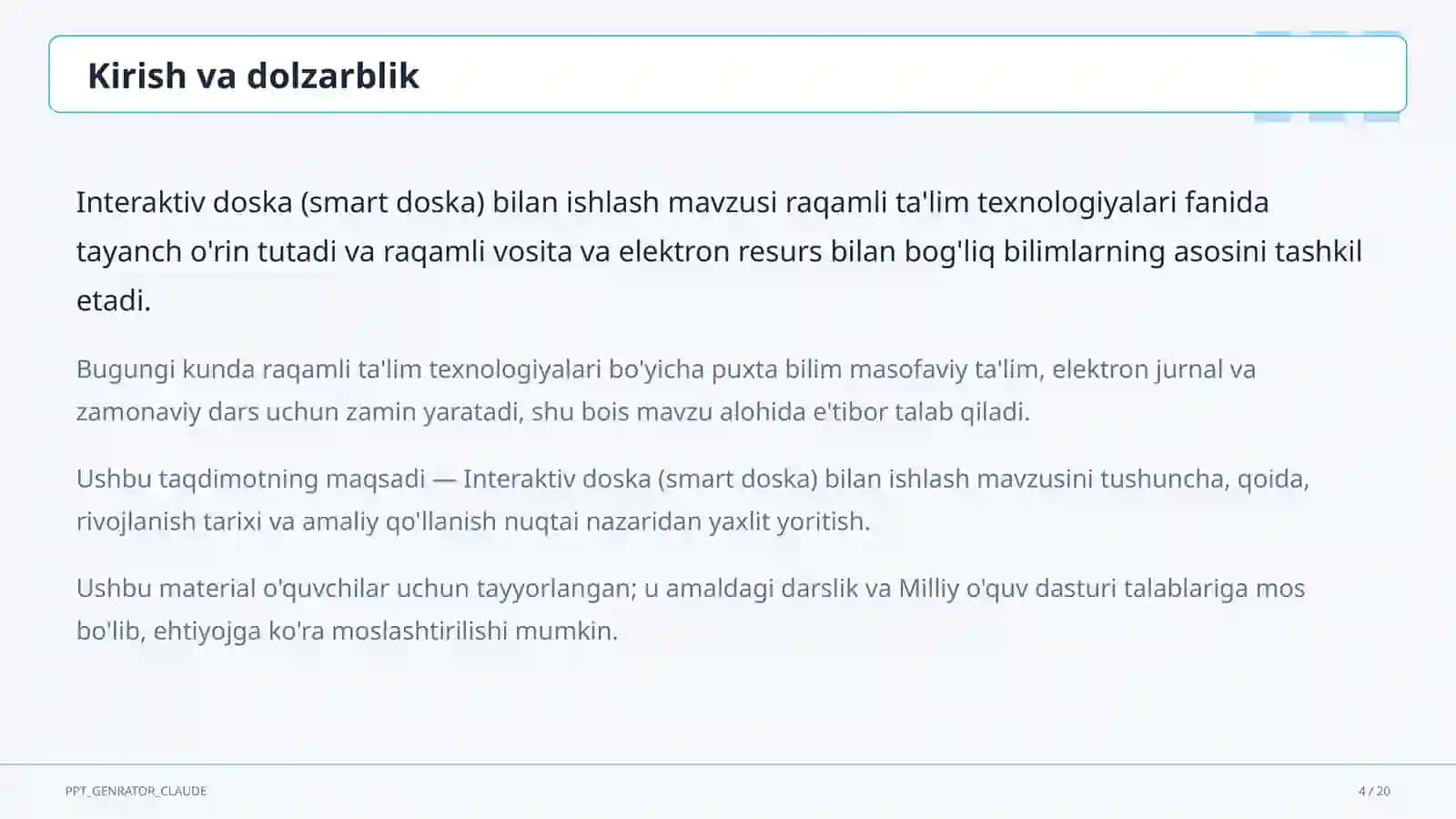 Interaktiv doska (smart doska) 4
