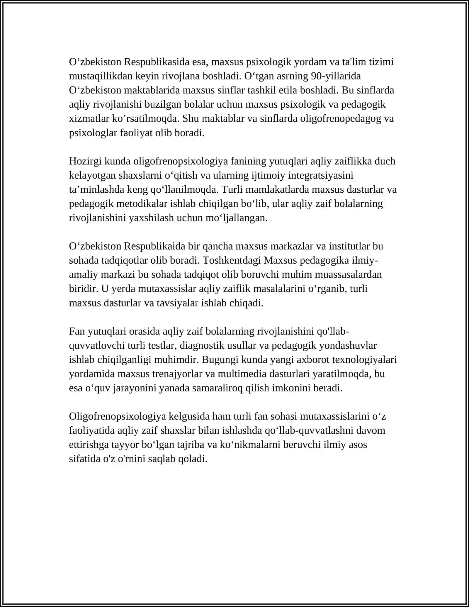 OLIGOFRENOPSIXOLOGIYA FANINING RIVOJLANISH TARIXI 4