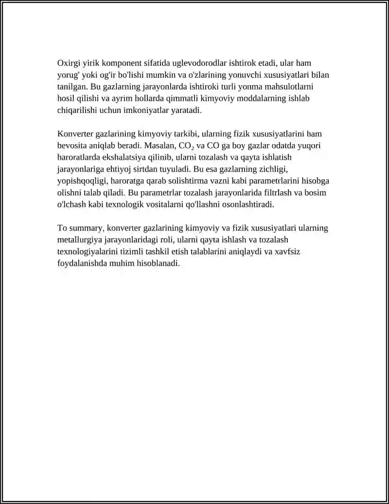 Konverter gazlarining kimyoviy va fizik xususiyatlari 4