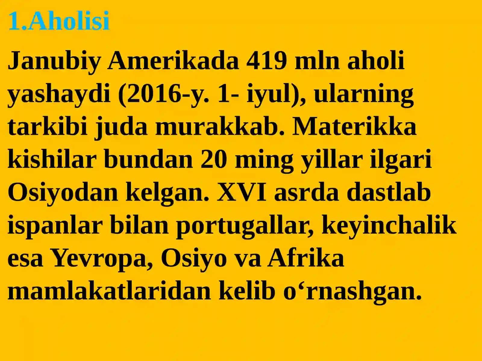 Janubiy Amerika aholisi 4