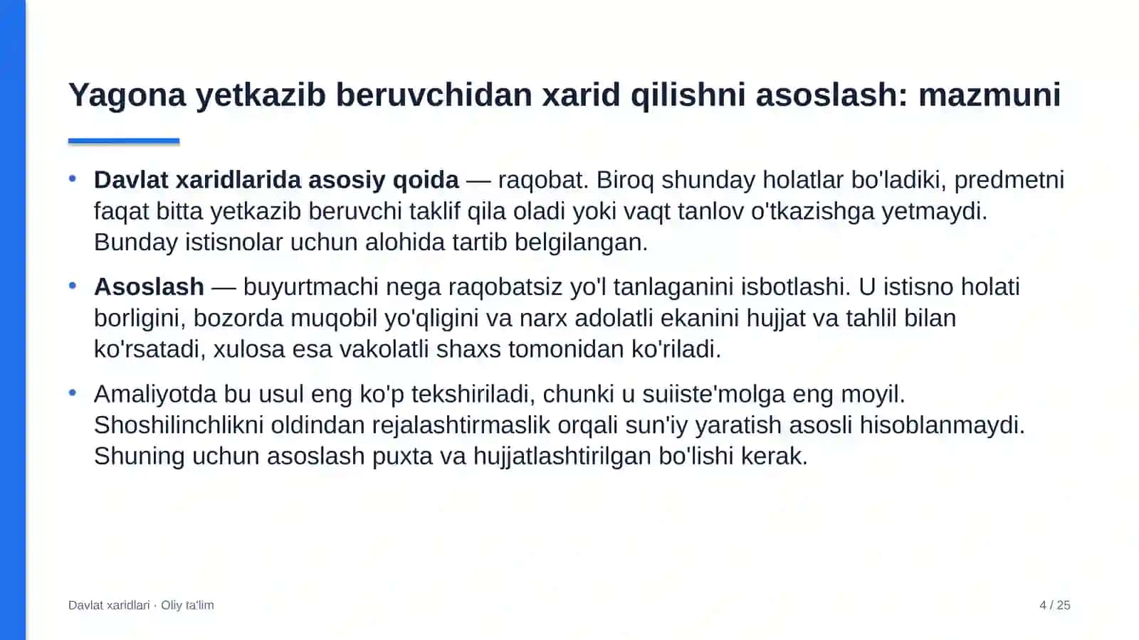bolalar nashrlarida yagona yetkazib beruvchidan xarid qilishni asoslash 8284 4