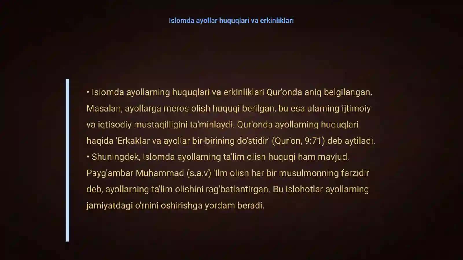 Islomda inson huquq va erkinliklarini ta'lim etish 4