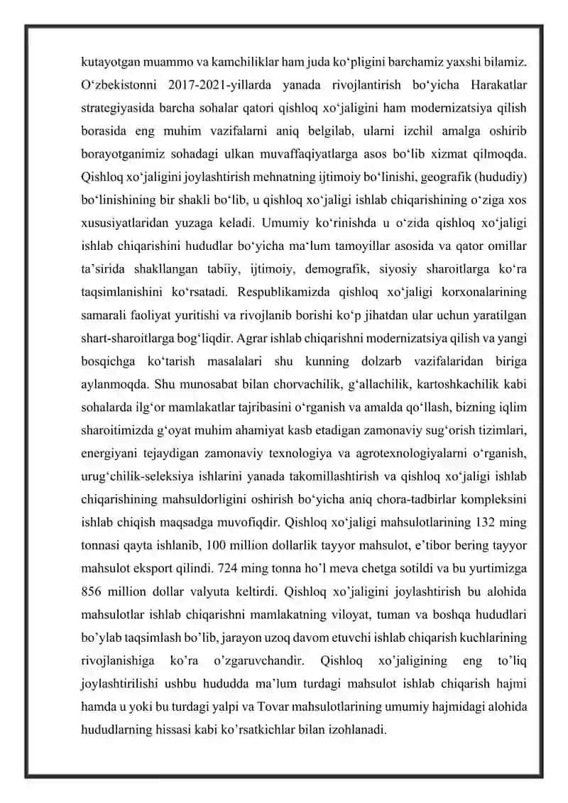 Mustaqillik yillarida qishloq xo‘jaligi va sanoat sohasidagi o‘zgarishlar 4