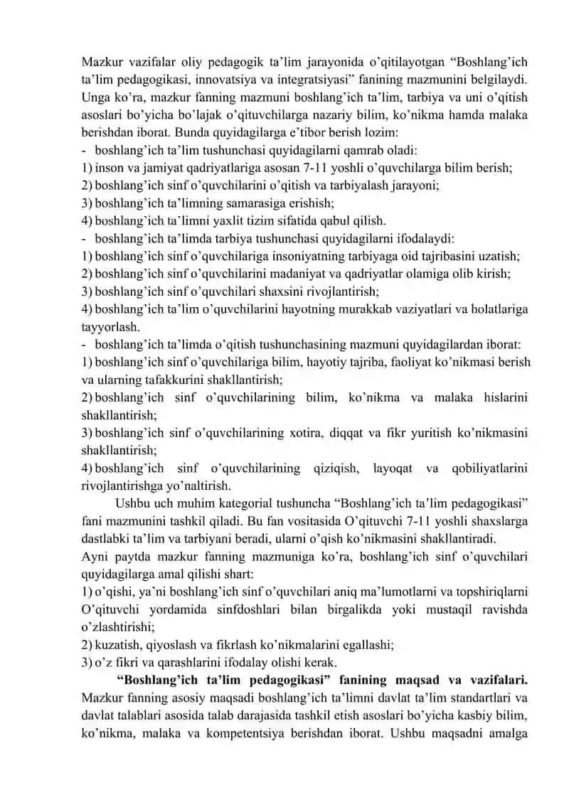 Boshlang’ich ta’lim pedagogikasi fanining predmeti maqsadi vazifasi ilmiy tadqiqot metodlari 4