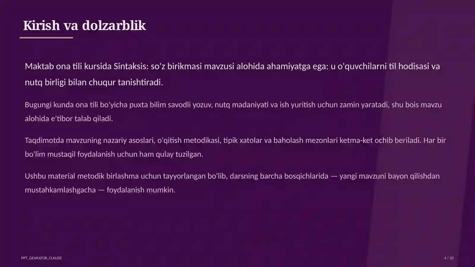 Sintaksis: so'z birikmasi (8-sinf) 4