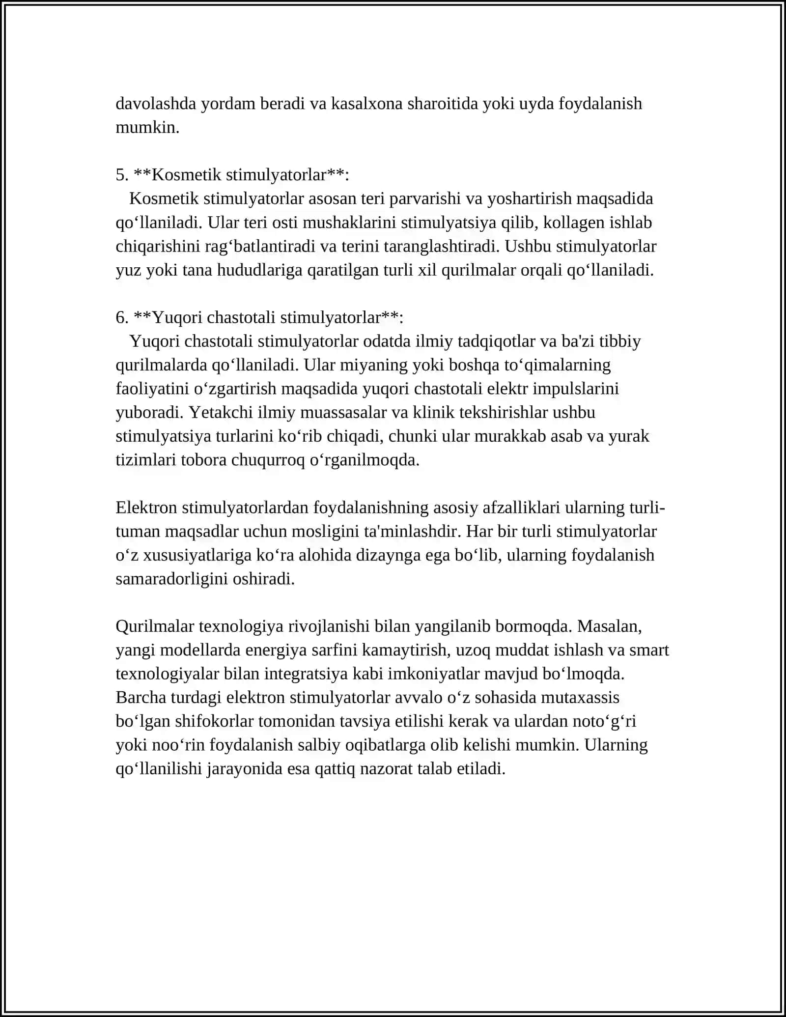 ELEKTRON STIMULATORLAR. PAST CHASTOTALI FIZIOTERAPEVTIK ELEKTRON APPARATLAR 4